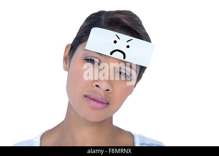 Immagine composita del ritratto di donna ricalcato con nota vuota sul fronte Foto Stock