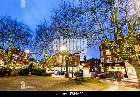 Quadrato arancione Pimlico a Natale London REGNO UNITO Foto Stock