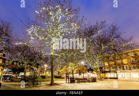 Quadrato arancione Pimlico a Natale London REGNO UNITO Foto Stock