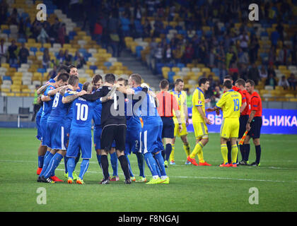 Kiev, Ucraina - 8 Settembre 2014: Slovacco giocatori reagiscono dopo la battuta di Ucraina dopo la loro UEFA EURO 2016 partita di qualificazione Foto Stock