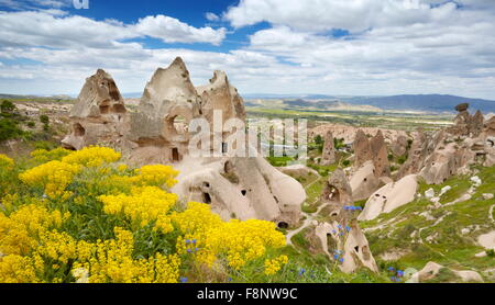 Cappadocia - casa di pietra, Uchisar, Turchia, UNESCO Foto Stock