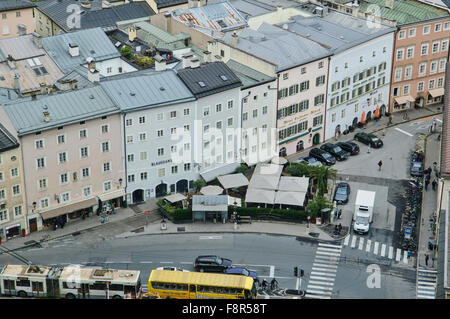 Panoramica di Salisburgo e i suoi dintorni, Altstadt, Salisburgo, Austria, Europa Foto Stock