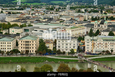 Vista aerea di Salisburgo dintorni nel Altstadt, Salisburgo, Austria Foto Stock