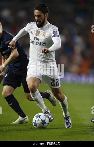 Madrid, Spagna. L'8 dicembre, 2015. Isco (reale) Calcio/Calcetto : UEFA Champions League Giornata 6 Gruppo un match tra il Real Madrid CF 8-0 Malmo FF al Santiago Bernabeu di Madrid in Spagna . © Mutsu Kawamori/AFLO/Alamy Live News Foto Stock