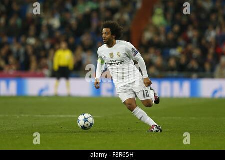 Madrid, Spagna. L'8 dicembre, 2015. Marcelo (reale) Calcio/Calcetto : UEFA Champions League Giornata 6 Gruppo un match tra il Real Madrid CF 8-0 Malmo FF al Santiago Bernabeu di Madrid in Spagna . © Mutsu Kawamori/AFLO/Alamy Live News Foto Stock