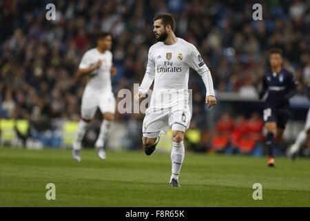 Madrid, Spagna. L'8 dicembre, 2015. Nacho (reale) Calcio/Calcetto : UEFA Champions League Giornata 6 Gruppo un match tra il Real Madrid CF 8-0 Malmo FF al Santiago Bernabeu di Madrid in Spagna . © Mutsu Kawamori/AFLO/Alamy Live News Foto Stock