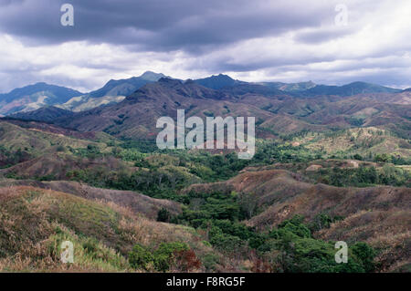 Vista del paesaggio, Isole Fiji, Nausori Highlands, Viti Levu Foto Stock
