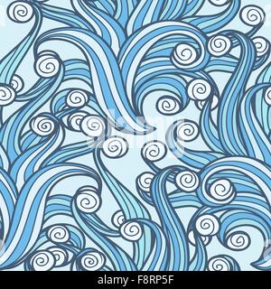 Doode volute pattern. Disegnato a mano sullo sfondo senza giunture. Illustrazione Vettoriale