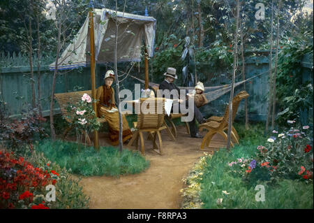 Johan Krouthen (1858-1888). Pittore svedese. Vista di un giardino, Linkoping, 1887-1888. Museo Nazionale. Stoccolma. La Svezia. Foto Stock