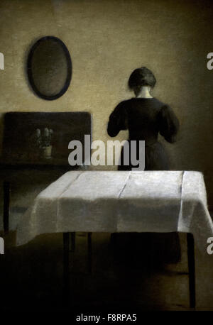 Vilhelm Hammershoi (1864-1919). Pittore danese. Interno, 1898. Museo Nazionale. Stoccolma. La Svezia. Foto Stock