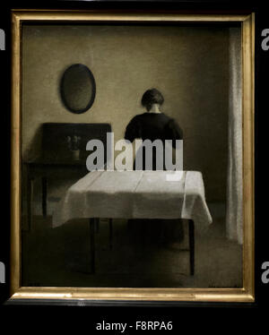 Vilhelm Hammershoi (1864-1919). Pittore danese. Interno, 1898. Museo Nazionale. Stoccolma. La Svezia. Foto Stock