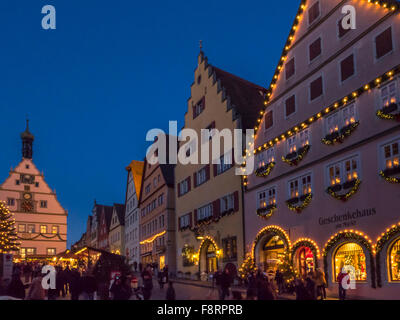 Reiterlesmarkt, Mercatino di Natale di Rothenburg ob der Tauber, Franconia, Baviera, Germania, Europa Foto Stock