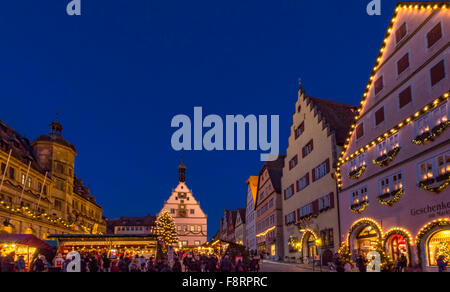 Reiterlesmarkt, Mercatino di Natale di Rothenburg ob der Tauber, Franconia, Baviera, Germania, Europa Foto Stock