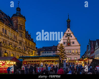 Reiterlesmarkt, Mercatino di Natale di Rothenburg ob der Tauber, Franconia, Baviera, Germania, Europa Foto Stock