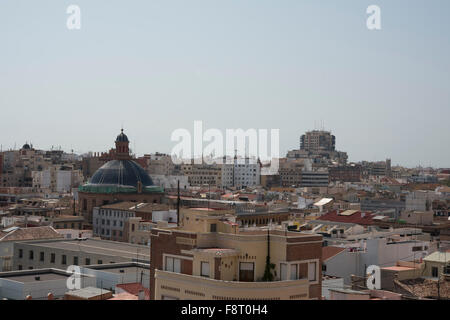 Vista di Valencia da Las Torres de Quart, Valencia, Spagna. Foto Stock