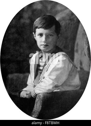 Alexei Nikolaevich, Tsarevich della Russia, bambino più in giovane età e soltanto figlio dell'imperatore Nicola II e l'imperatrice Alexandra Feodorovna Foto Stock