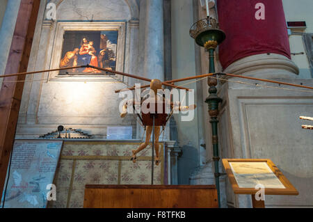 Mostra di Da Vinci, macchine macchine volanti mostrato qui, Venezia, Italia Foto Stock