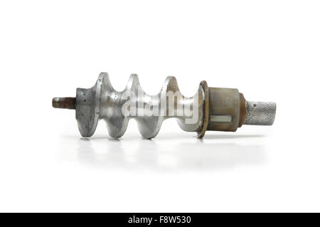 Shiny drill isolato su bianco Foto Stock