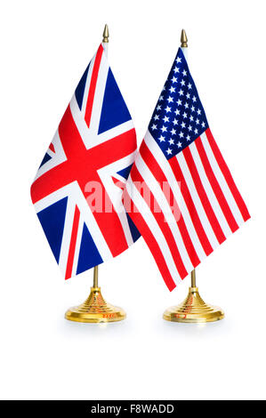 Paesi di lingua inglese bandiere isolato su bianco Foto Stock