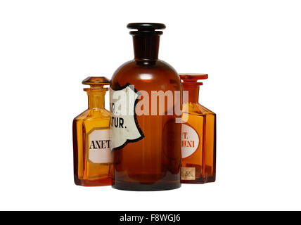 Antica fiale farmaceutiche Foto Stock