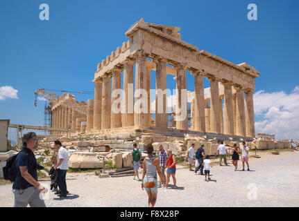 Acropoli di Atene - Partenone tempio, Atene, Grecia, UNESCO Foto Stock