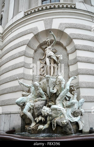 Potere sul mare fontana della Hofburg di Vienna Foto Stock