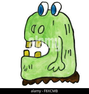 Monster isolato su uno sfondo bianco Foto Stock