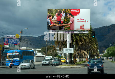 Coca Cola Billboard in Ibarra, Ecuador Foto Stock