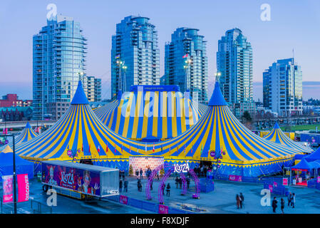 Cirque du Soleil, Kooza big top tende, Vancouver, British Columbia, Canada, Foto Stock