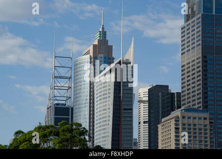 Costruire guglie sul quartiere finanziario nel centro della città di Sydney alte torri in Australia Foto Stock