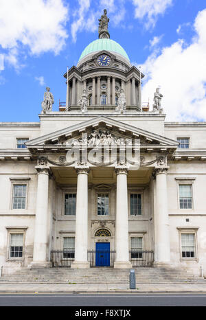 La facciata del Custom House, Custom House chiave, Dublino, Irlanda Foto Stock