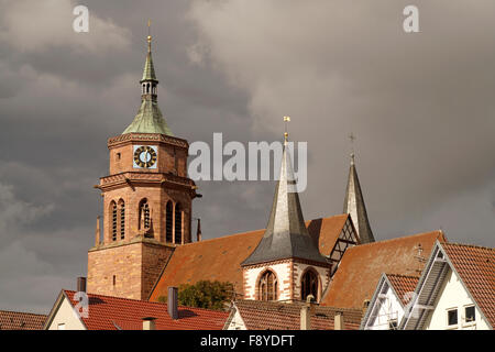 Città chiesa di San Pietro e Paolo a Weil der Stadt, Boeblingen, Baden-Wuerttemberg, Germania Foto Stock