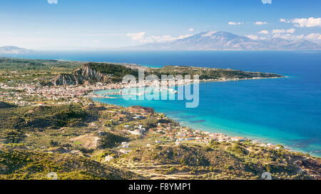 Grecia - isola di Zante, Mar Ionio, Zante città da Skopos Foto Stock