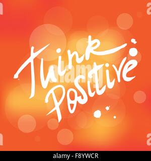 Pensare positivo handwrittent elemento di design Illustrazione Vettoriale