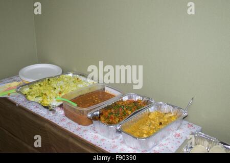 Cucina Indiana: curry, dolce, cibo per neonati, riso fritto, formaggio al curry, snacks Foto Stock