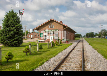 Il vecchio deposito della stazione ferroviaria in Boscobel Wisconsin Foto Stock