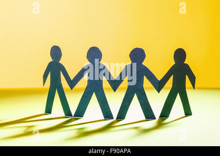 La carta di persone in teamworking concept Foto Stock