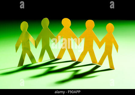 La carta di persone in teamworking concept Foto Stock