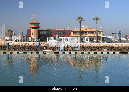 Vilamoura Marina ingresso, Vilamoura, Quarteira, Algarve, Portogallo, Europa Foto Stock