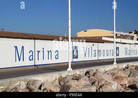 Vilamoura Marina ingresso, Vilamoura, Quarteira, Algarve, Portogallo, Europa Foto Stock