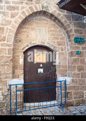 Casa di Simone il conciatore porta nella Vecchia Jaffa street Foto Stock