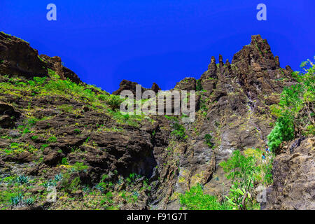 Montagne Rocciose panorama sull'isola di Tenerife in Spagna al giorno Foto Stock