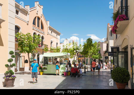 Small square at La Roca Village (Designer Outlet Shopping), La Roca del  Vallès, Barcelona, Catalonia, Spain Stock Photo - Alamy
