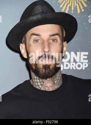 TRAVIS BARKER rock americano musicista nel dicembre 2015. Foto di Jeffrey Mayer Foto Stock