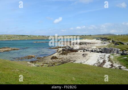 Sulla spiaggia di Isola Omey Connemara County Galway Irlanda Foto Stock