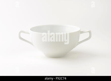 White Soup Bowl con due maniglie Foto Stock