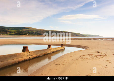 Bassa marea a Blaenau Ffestiniog, Gwynedd, Galles Foto Stock