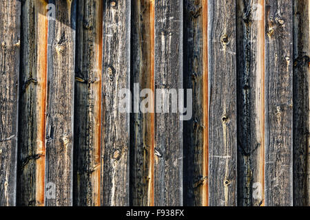 Il vecchio fienile parete in legno Texture di sfondo Foto Stock