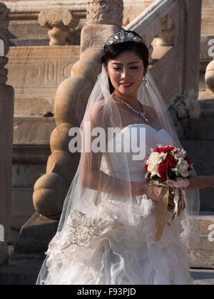 Sposa nel palazzo culturale della lavorazione peopleim, Pechino, Cina e Asia Foto Stock
