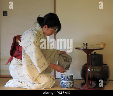 Cerimonia del tè giapponese, Foto Stock